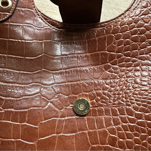 Y2k brown faux leather crocodile style shoulder bag - Picture 3 of 11
